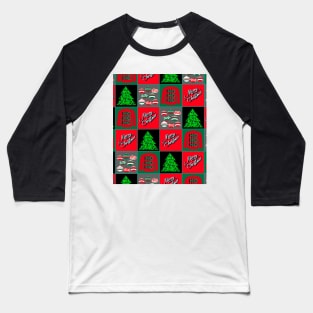 Christmas Squares with Baubles, Christmas Trees and Christmas Jumpers Baseball T-Shirt